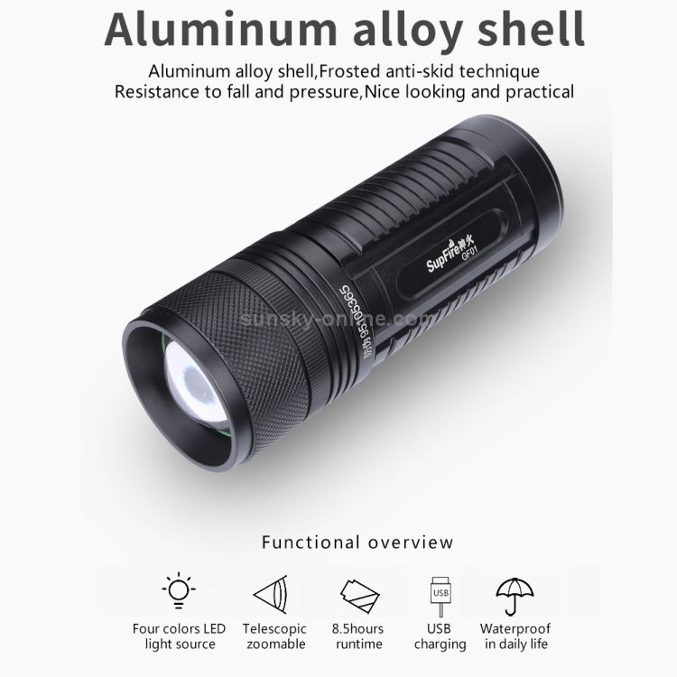 SupFire GF01 Multiple Light Source Aluminum Alloy Shell USB