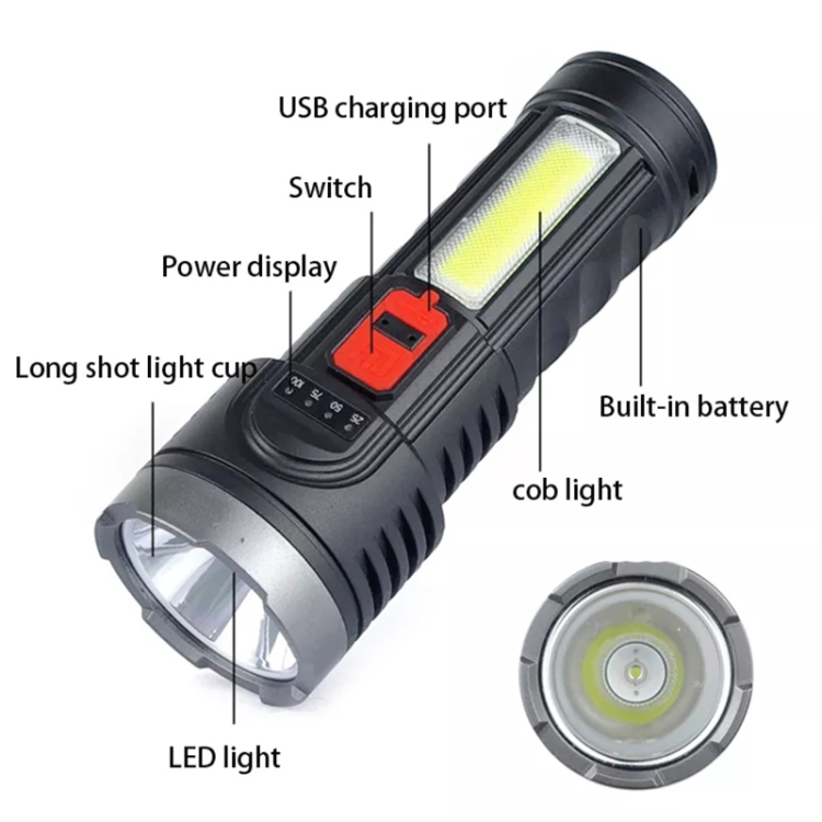 L-822 USB ricaricabile Proiettore Mini torcia LED portatile