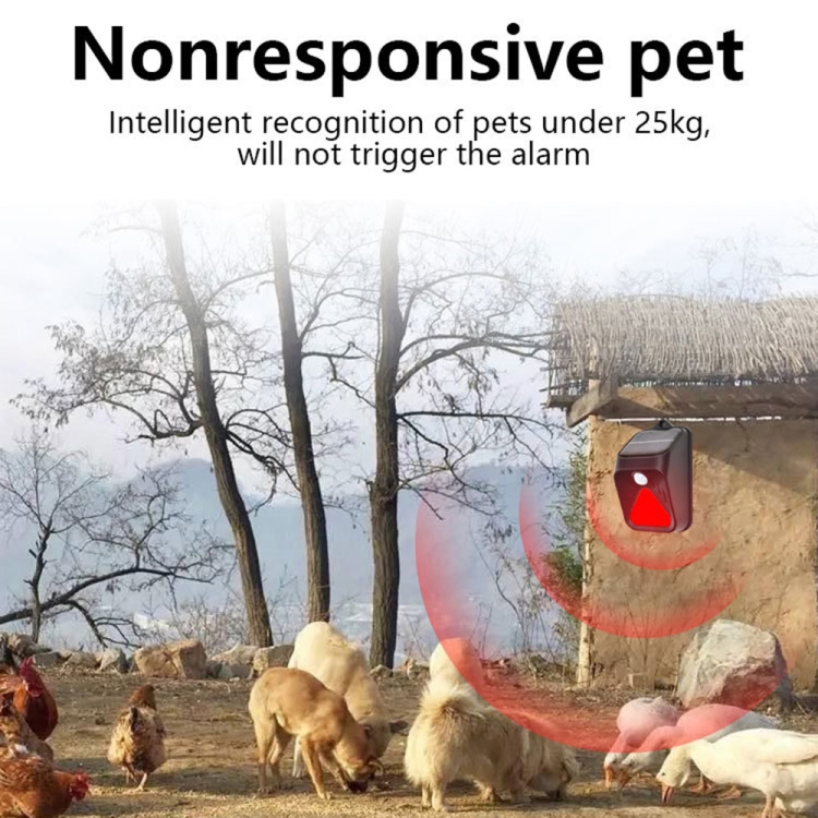 Solar Burglar Alarm Light Remote Control Human Body Induction Alarm (Red) - B8