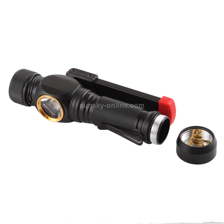 Lampe de poche de camping 5000LM allongée IPX5 étanche anodisée noire