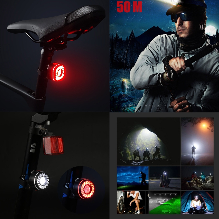 W673 Type-C Charging Magnetic Square Headlight Bicycle Light - 6