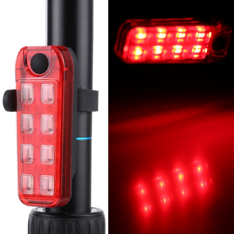 QZ-W007 8 x SMD Rechargeable Monochromatic Bicycle Safety Warning Tail Light(Red Light) - 5