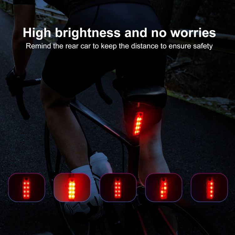 QZ-W007 8 x SMD Rechargeable Monochromatic Bicycle Safety Warning Tail Light(Red Light) - 6