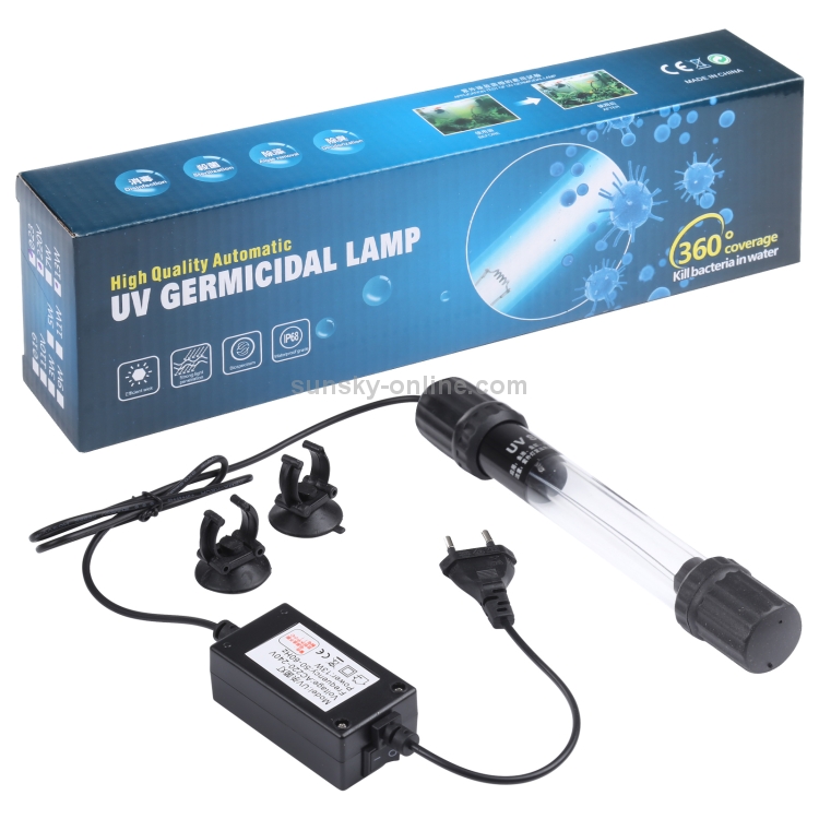 Luz de desinfección de lámpara germicida ultravioleta UV-007 7W para acuario, enchufe de la UE - 2