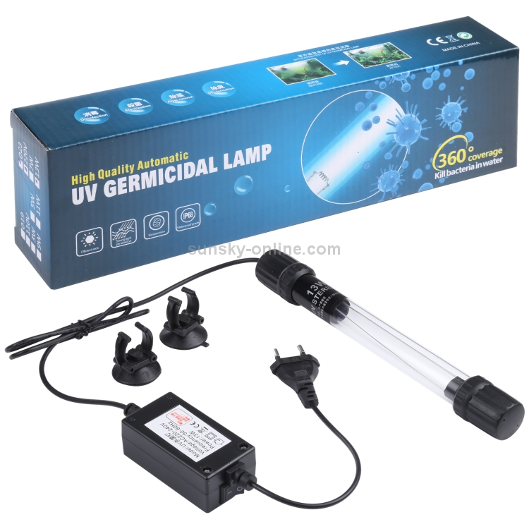 Luz de desinfección de lámpara germicida ultravioleta UV-013 13W para acuario, enchufe de la UE - 2