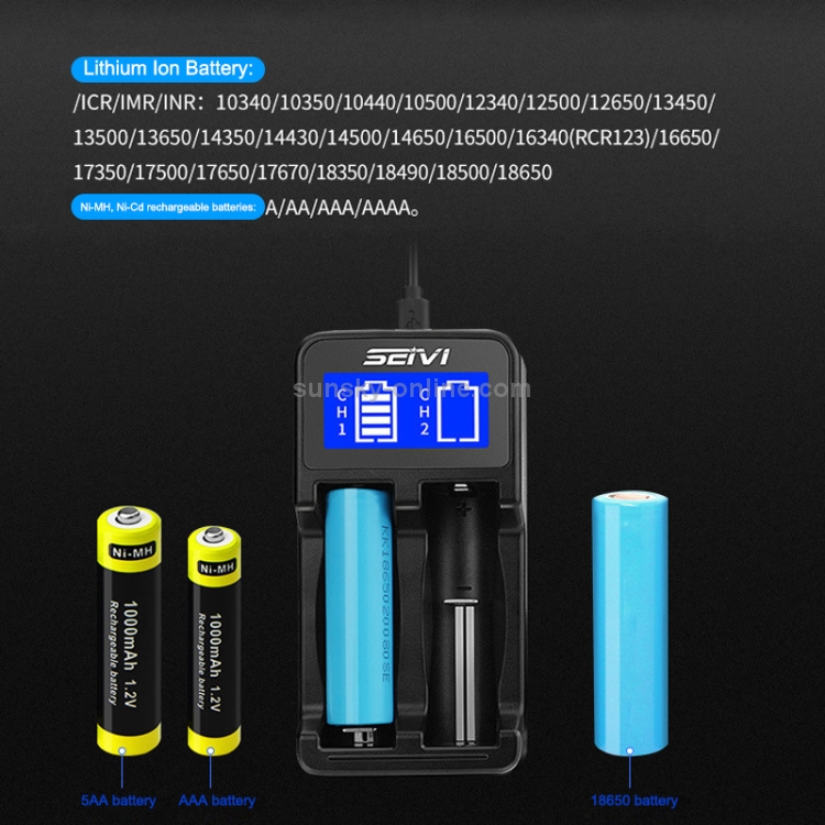 Chargeur de batterie universel 18650 Chargeur USB intelligent pour chargeur  de batterie au lithium rechargeable Li-ion 18650 26650 14500 17670