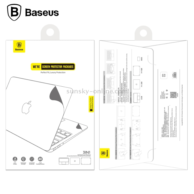 3 PCS Baseus for Macbook Pro Retina 13 inch 4H Surface Hardness Anti-scratch Screen Protector Packages Protective Film Cover Kit(1 x 3M Upper Film + 1 x 3M Lower Film + 1 x PET Whole Film)(Silver) 3 PCS Baseus for Macbook Pro Retina 13 inch 4H Surface Hardness Anti-scratch Screen Protector Packages Protective Film Cover Kit(1 x 3M Upper Film + 1 x 3M Lower Film + 1 x PET Whole Film)(Silver)