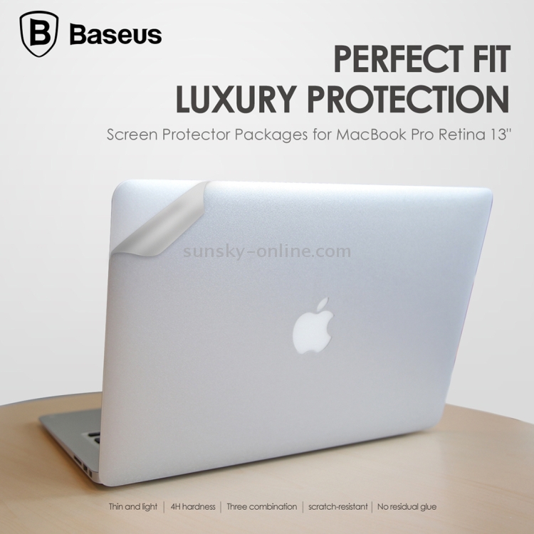 3 PCS Baseus for Macbook Pro Retina 13 inch 4H Surface Hardness Anti-scratch Screen Protector Packages Protective Film Cover Kit(1 x 3M Upper Film + 1 x 3M Lower Film + 1 x PET Whole Film)(Silver) 3 PCS Baseus for Macbook Pro Retina 13 inch 4H Surface Hardness Anti-scratch Screen Protector Packages Protective Film Cover Kit(1 x 3M Upper Film + 1 x 3M Lower Film + 1 x PET Whole Film)(Silver)