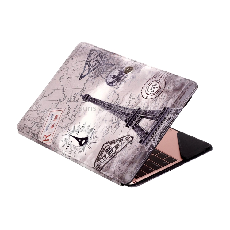 For New MacBook 12 inch Retro Style Tower Pattern Horizontal Flip Apple Laptop Leather Case with Holder For New MacBook 12 inch Retro Style Tower Pattern Horizontal Flip Apple Laptop Leather Case with Holder