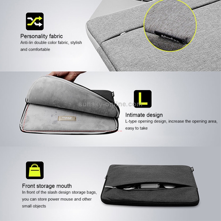 For Macbook Pro / Air & 15.6 inch and Below Universal Laptop Bag Fabric Soft Portable Package Pouch (Black) For Macbook Pro / Air & 15.6 inch and Below Universal Laptop Bag Fabric Soft Portable Package Pouch (Black)
