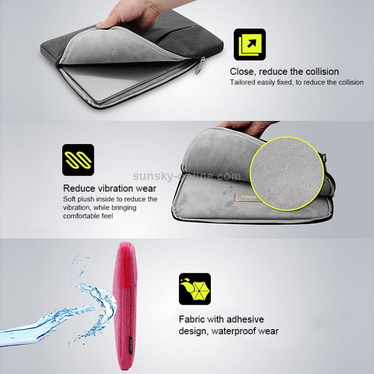 For Macbook Pro / Air & 15.6 inch and Below Universal Laptop Bag Fabric Soft Portable Package Pouch (Black) For Macbook Pro / Air & 15.6 inch and Below Universal Laptop Bag Fabric Soft Portable Package Pouch (Black)