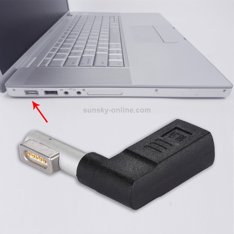 USB-C / Type-C Female to 5 Pin MagSafe 1 (L-Shaped) Male Charge Adapter (Black) USB-C / Type-C Female to 5 Pin MagSafe 1 (L-Shaped) Male Charge Adapter (Black)