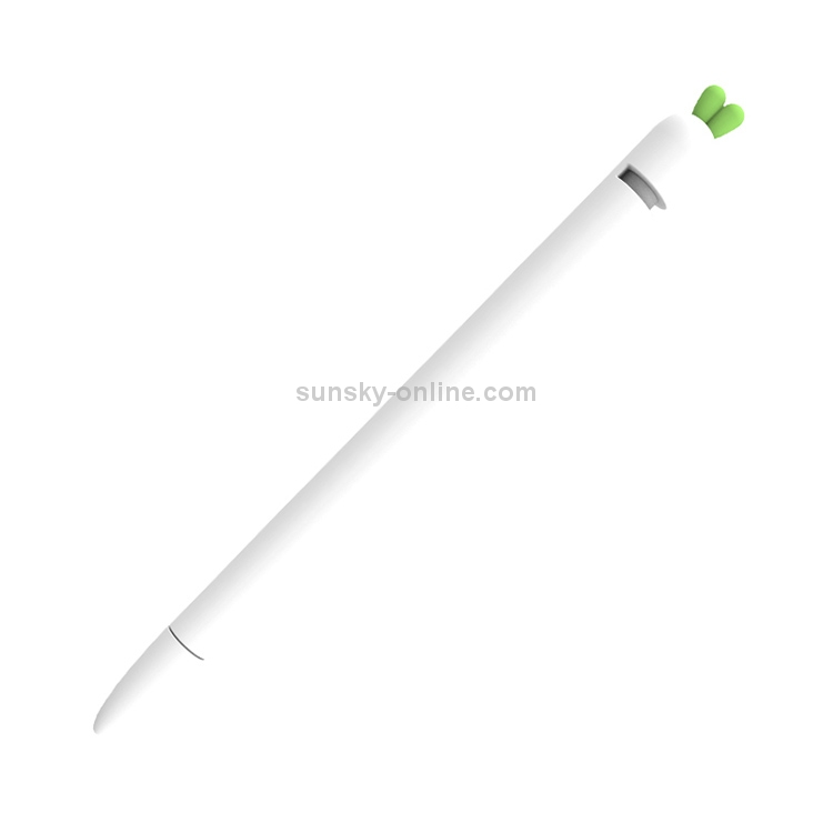 LOVE MEI para Apple Pencil 1 funda protectora de silicona con forma de zanahoria para lápiz óptico (blanco) - 1