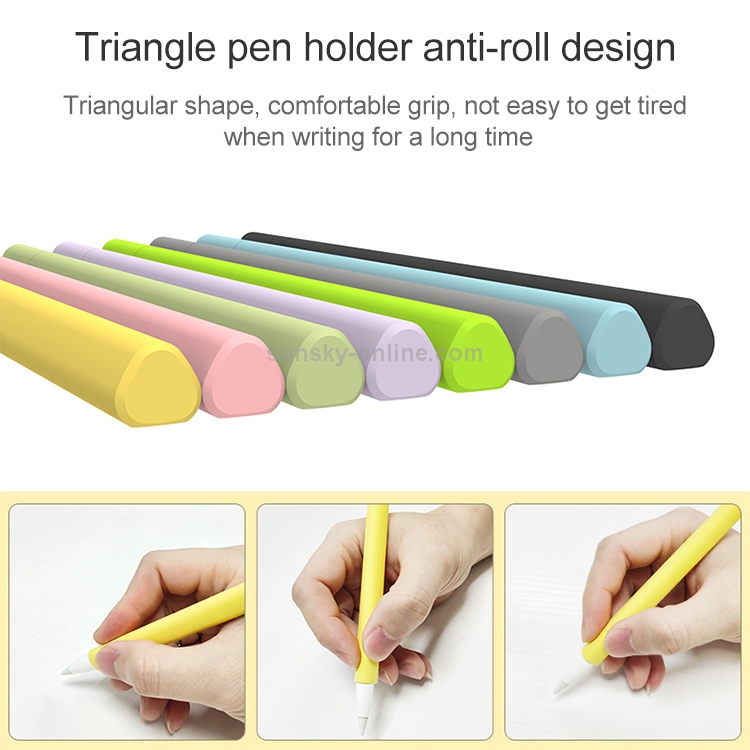 LOVE MEI para Apple Pencil 2 Forma de triángulo Stylus Pen Funda protectora de silicona (Verde) - 3