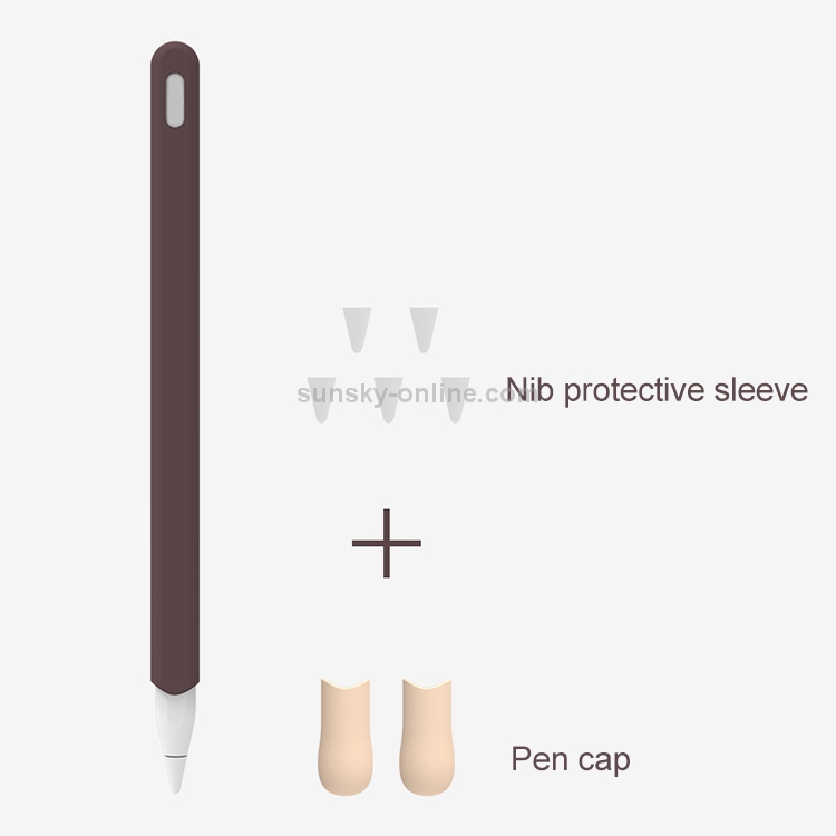 LOVE MEI For Apple Pencil 2 Stripe Design Stylus Pen Funda protectora de silicona (púrpura) - 3