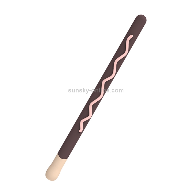 LOVE MEI para Apple Pencil 1 diseño de rayas Stylus Pen Funda protectora de silicona (negro) - 1