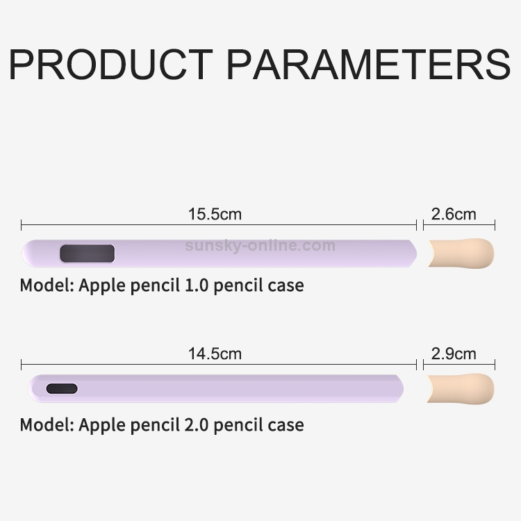 LOVE MEI para Apple Pencil 1 diseño de rayas Stylus Pen Funda protectora de silicona (negro) - 2