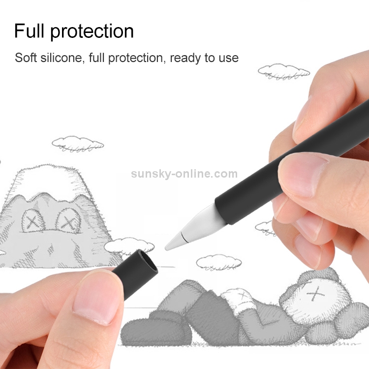 LOVE MEI para Apple Pencil 1 forma de dedo medio Stylus Pen Funda protectora de silicona (púrpura) - 2