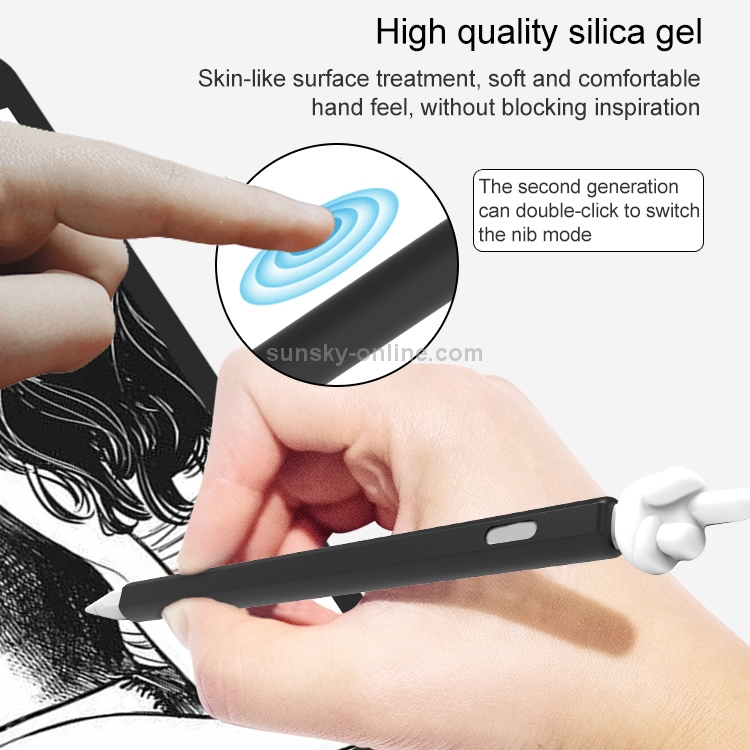 LOVE MEI para Apple Pencil 1 forma de dedo medio Stylus Pen Funda protectora de silicona (púrpura) - 5