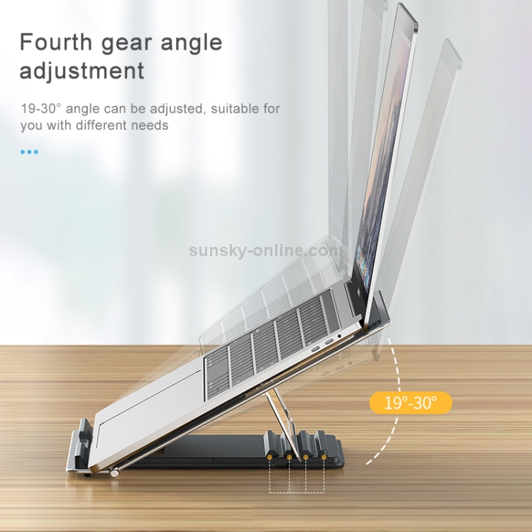 CCT8 Portable Adjustable Aluminum Alloy Desktop Holder Bracket for Laptop Notebook (Grey)