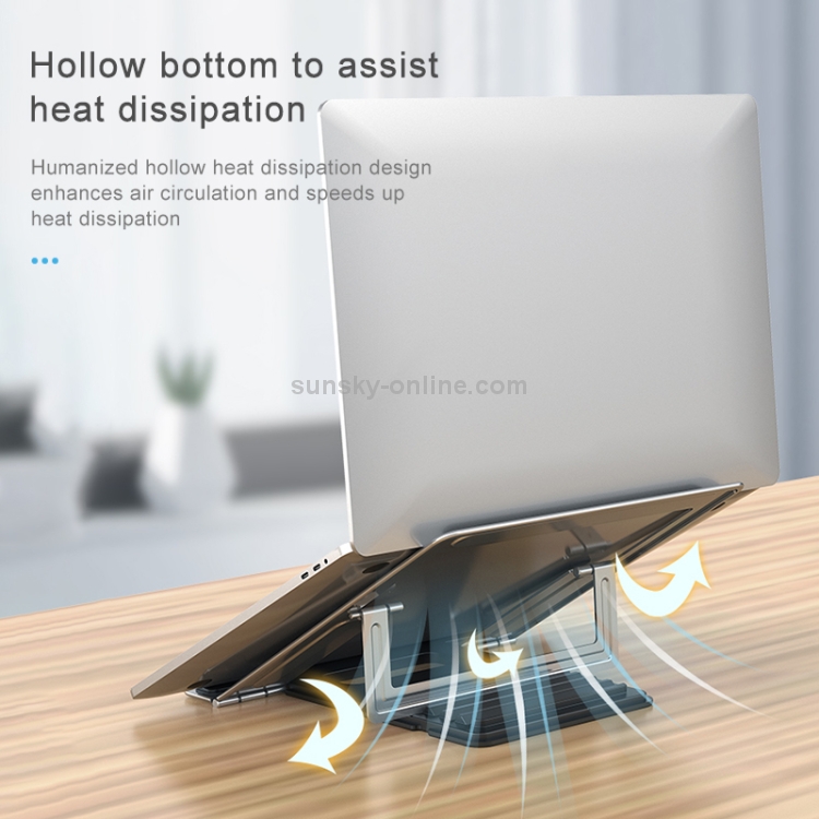 CCT8 Portable Adjustable Aluminum Alloy Desktop Holder Bracket for Laptop Notebook (Grey)