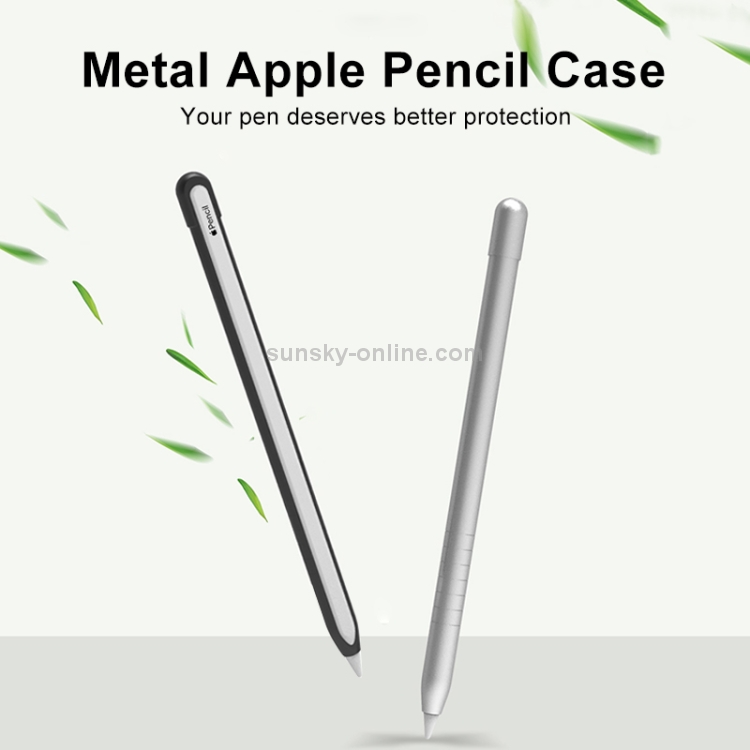 เคสป้องกันปากกาสไตลัสแบบเคลือบด้านโลหะสำหรับ Apple Pencil 1 (สีดำ)