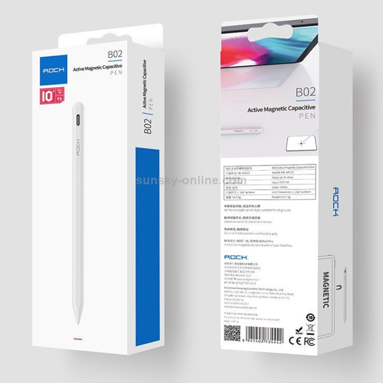 ROCK B02 Pro Active Magnetic Capacitive Stylus Pen (White) ROCK B02 Pro Active Magnetic Capacitive Stylus Pen (White)