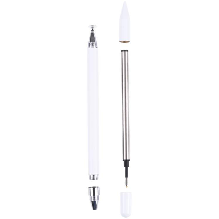 PT360 2 en 1 Disco de silicona universal NIB lápiz lápiz con función de la pluma de escritura común (blanco) - 2