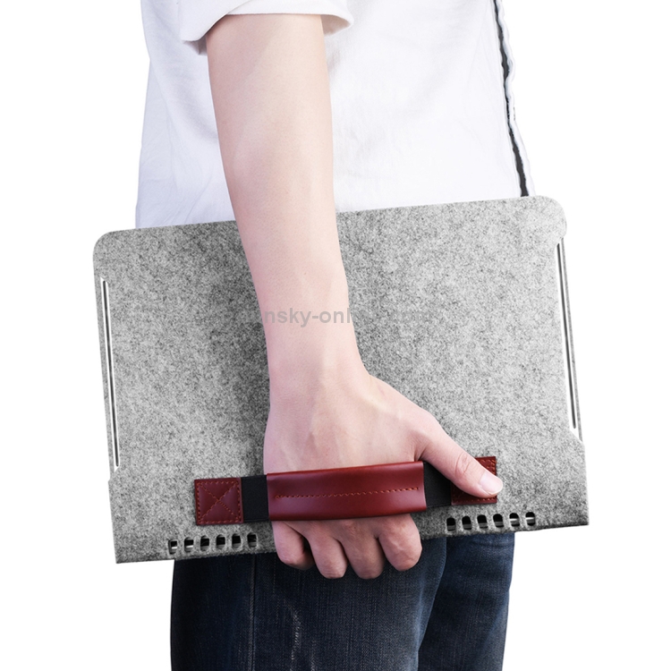 Portable Stylish Business Felt Sleeve Bag Protective Case for MacBook 13.3 inch (Light Grey) Portable Stylish Business Felt Sleeve Bag Protective Case for MacBook 13.3 inch (Light Grey)