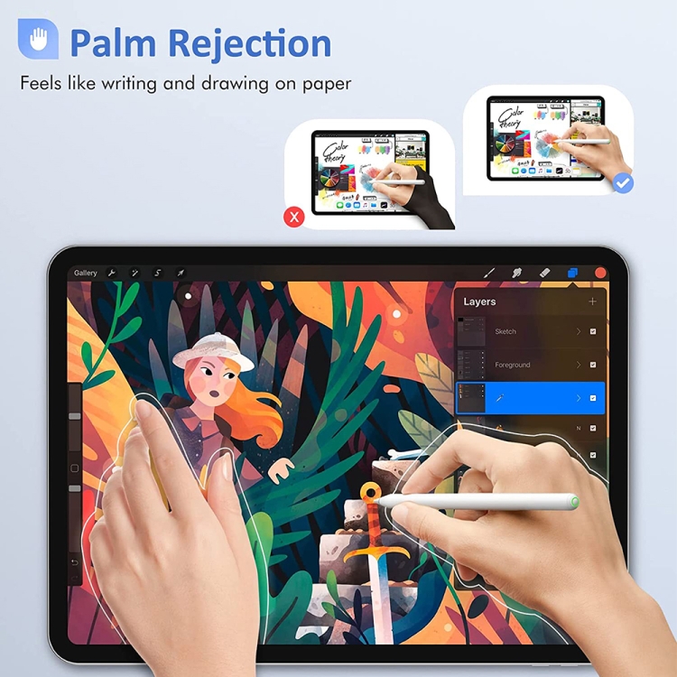 Lápiz óptico capacitivo con sensor de presión de inclinación Mutural P-980 con rechazo de palma para iPad después de 2018 - 4
