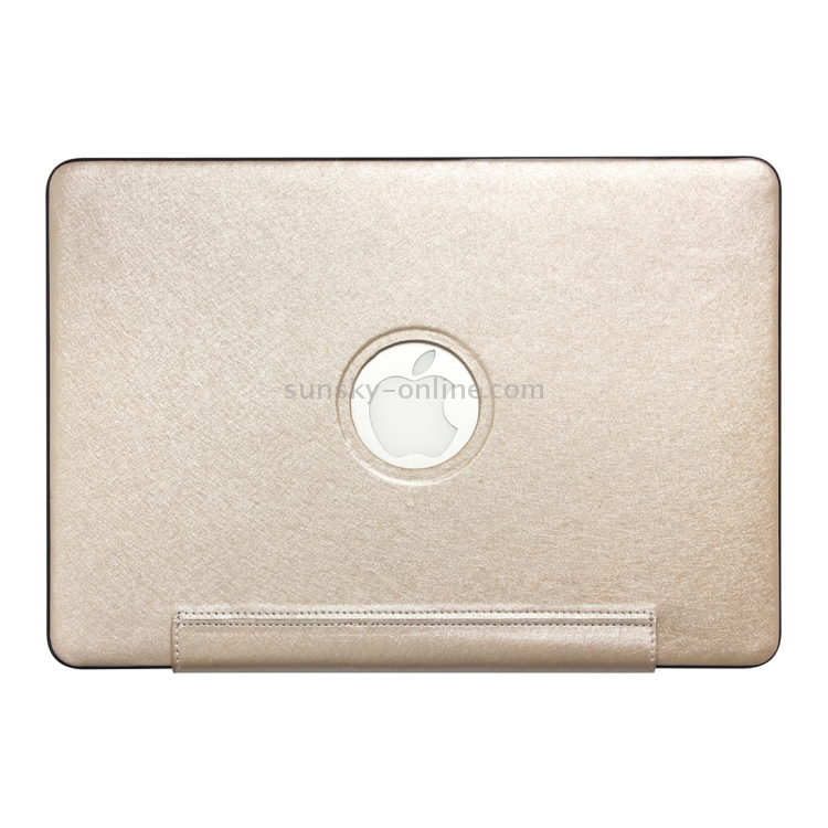 For Macbook Pro Retina 12 inch Silk Texture Apple Laptop United PU Protective Case(Gold) For Macbook Pro Retina 12 inch Silk Texture Apple Laptop United PU Protective Case(Gold)