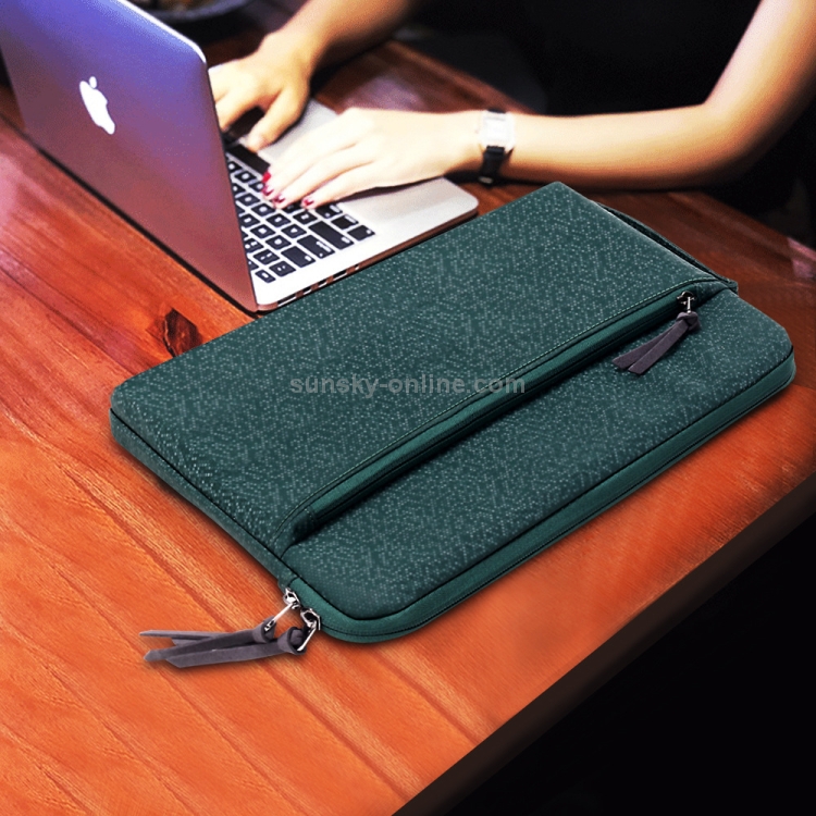 SUNSKY - Estuche de manga impermeable portátil con patrón de diamante  Maletín con doble cremallera Bolsa de transporte para portátiles de 11 a 12  pulgadas (verde)