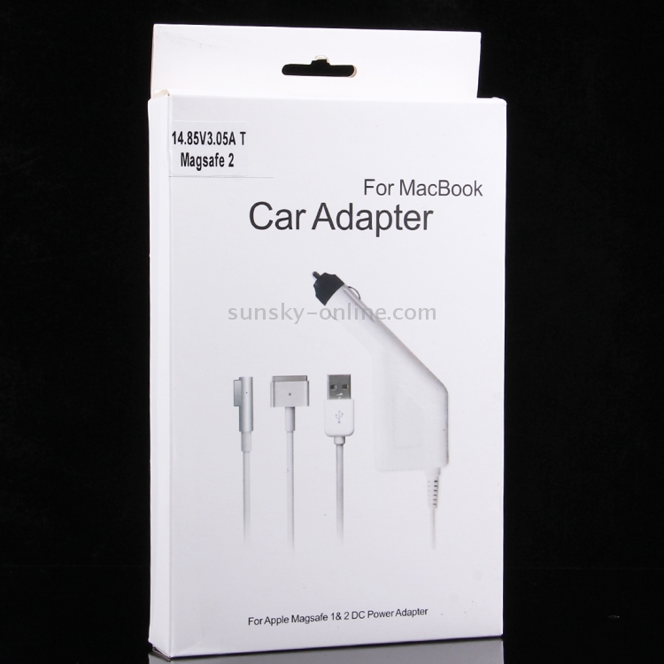 45W 14.85V 3.05A 5 Pin T Style MagSafe 2 Car Charger with 1 USB Port for Apple Macbook A1466 / A1436 / A1465 / A1435 / MD224 / MD231 / MD761 / MD711, Length: 1.7m(White) 45W 14.85V 3.05A 5 Pin T Style MagSafe 2 Car Charger with 1 USB Port for Apple Macbook A1466 / A1436 / A1465 / A1435 / MD224 / MD231 / MD761 / MD711, Length: 1.7m(White)