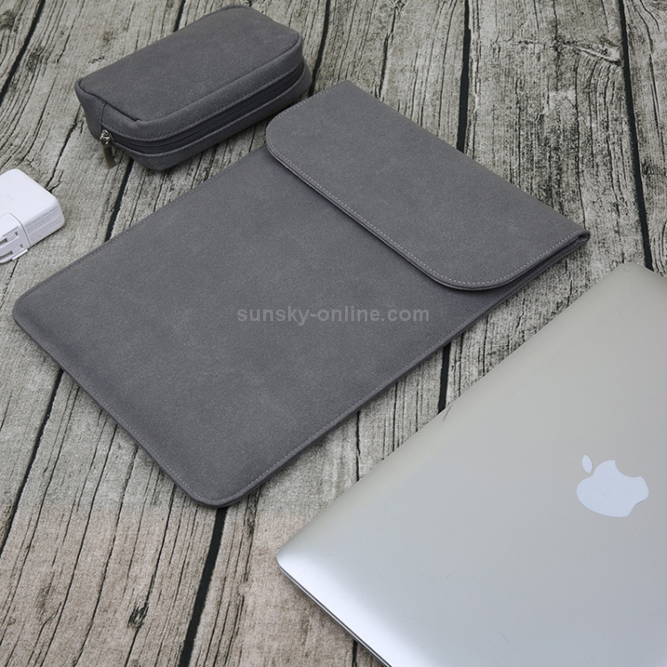 2 in 1 Matte Leather Laptop Inner Bag + Power Bag for MacBook 12 inch A1534 (2015 - 2017) (Grey) 2 in 1 Matte Leather Laptop Inner Bag + Power Bag for MacBook 12 inch A1534 (2015 - 2017) (Grey)