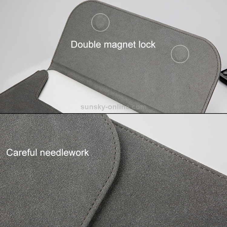 2 in 1 Matte Leather Laptop Inner Bag + Power Bag for MacBook 12 inch A1534 (2015 - 2017) (Grey) 2 in 1 Matte Leather Laptop Inner Bag + Power Bag for MacBook 12 inch A1534 (2015 - 2017) (Grey)