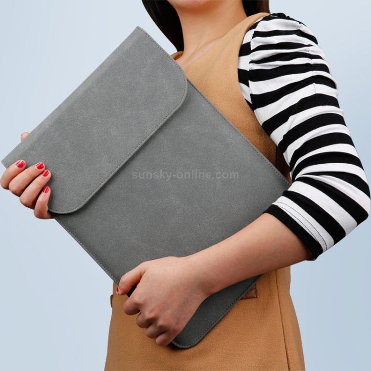 2 in 1 Matte Leather Laptop Inner Bag + Power Bag for MacBook 12 inch A1534 (2015 - 2017) (Grey) 2 in 1 Matte Leather Laptop Inner Bag + Power Bag for MacBook 12 inch A1534 (2015 - 2017) (Grey)