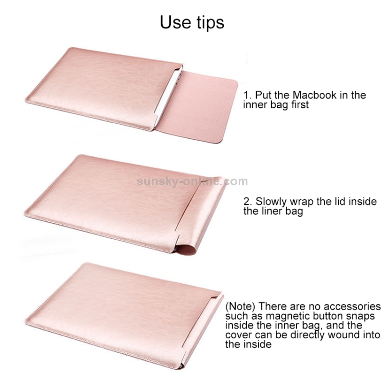 Laptop Microfiber Leather Inner Bag for MacBook 12 inch (Rose Gold) Laptop Microfiber Leather Inner Bag for MacBook 12 inch (Rose Gold)