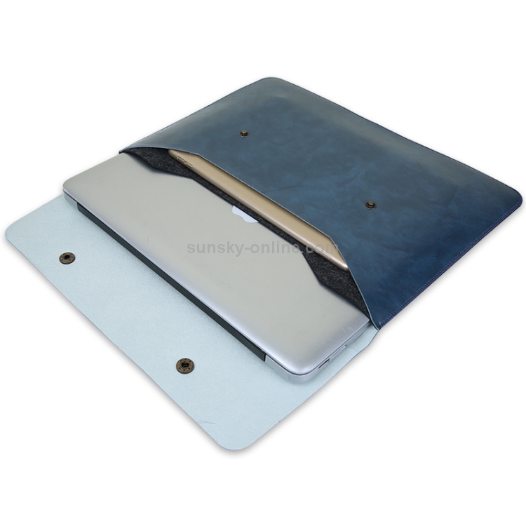 Flip Cover Laptop Microfiber Leather Inner Bag for MacBook Pro 13.3 inch (Blue) Flip Cover Laptop Microfiber Leather Inner Bag for MacBook Pro 13.3 inch (Blue)