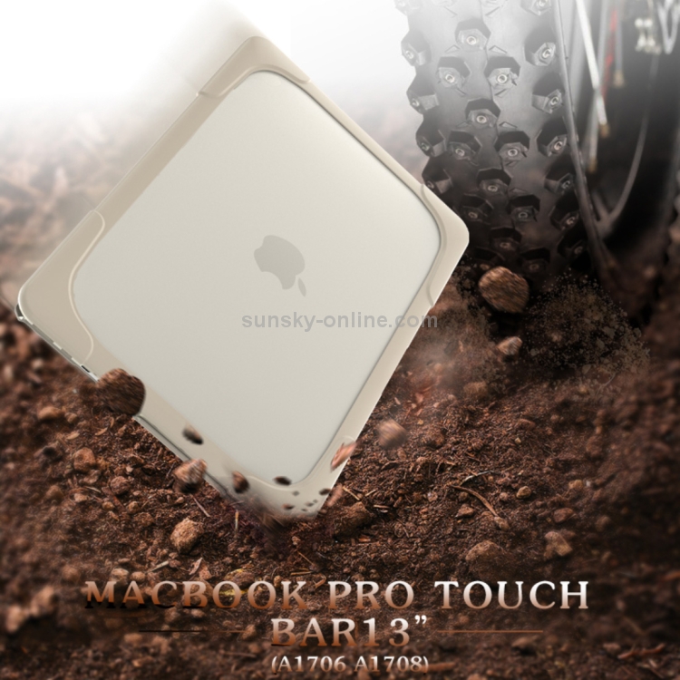 For Macbook Pro 13.3 inch (A1708) & with Touchbar (A1706) Laptop TPU + PC Folding Shockproof Protective Case with Holder(Khaki)