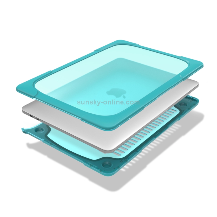 For Macbook Pro 15.4 inch with Touch Bar (A1707) Laptop TPU + PC Folding Shockproof Protective Case with Holder (Baby Blue) For Macbook Pro 15.4 inch with Touch Bar (A1707) Laptop TPU + PC Folding Shockproof Protective Case with Holder (Baby Blue)