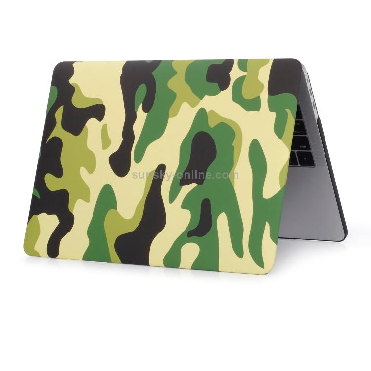 Green Camouflage Pattern Laptop Water Decals PC Protective Case for MacBook Pro 15.4 inch A1990 (2018) / A1707 Green Camouflage Pattern Laptop Water Decals PC Protective Case for MacBook Pro 15.4 inch A1990 (2018) / A1707