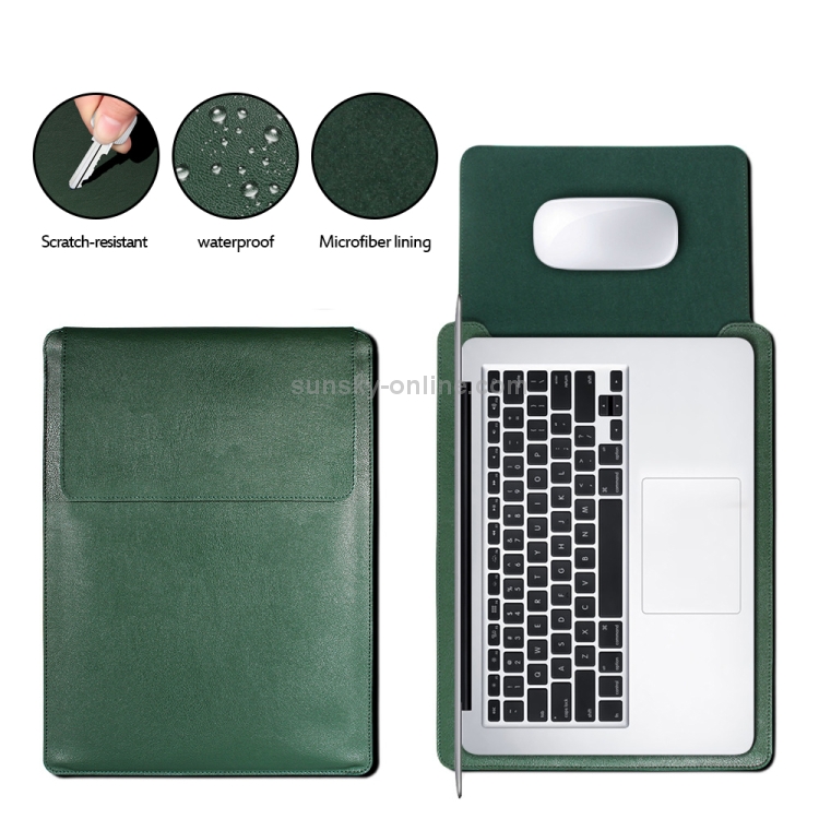 4 in 1 Laptop PU Leather Bag + Power Bag + Cable Tie + Mouse Bag for MacBook 13 inch (Green) 4 in 1 Laptop PU Leather Bag + Power Bag + Cable Tie + Mouse Bag for MacBook 13 inch (Green)