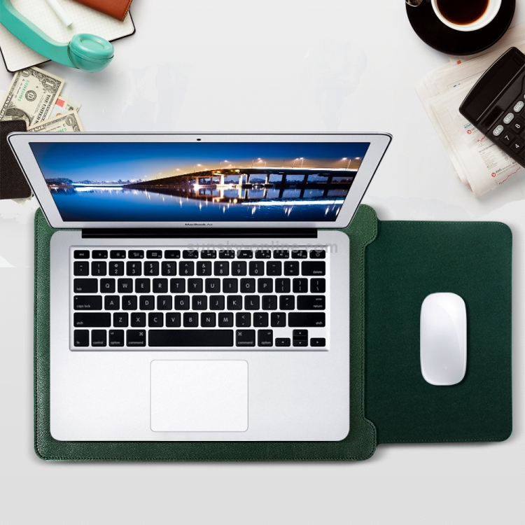 4 in 1 Laptop PU Leather Bag + Power Bag + Cable Tie + Mouse Bag for MacBook 13 inch (Green) 4 in 1 Laptop PU Leather Bag + Power Bag + Cable Tie + Mouse Bag for MacBook 13 inch (Green)
