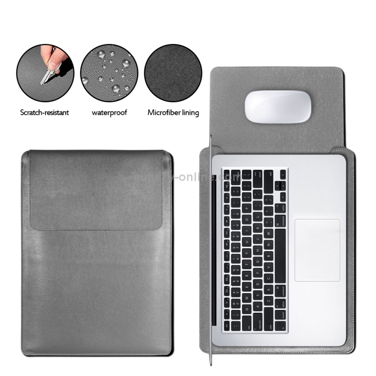 4 in 1 Laptop PU Leather Bag + Power Bag + Cable Tie + Mouse Bag for MacBook 15 inch (Grey) 4 in 1 Laptop PU Leather Bag + Power Bag + Cable Tie + Mouse Bag for MacBook 15 inch (Grey)