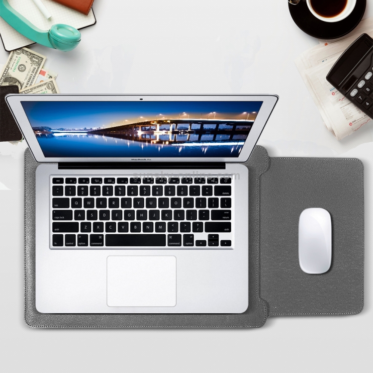 4 in 1 Laptop PU Leather Bag + Power Bag + Cable Tie + Mouse Bag for MacBook 15 inch (Grey) 4 in 1 Laptop PU Leather Bag + Power Bag + Cable Tie + Mouse Bag for MacBook 15 inch (Grey)