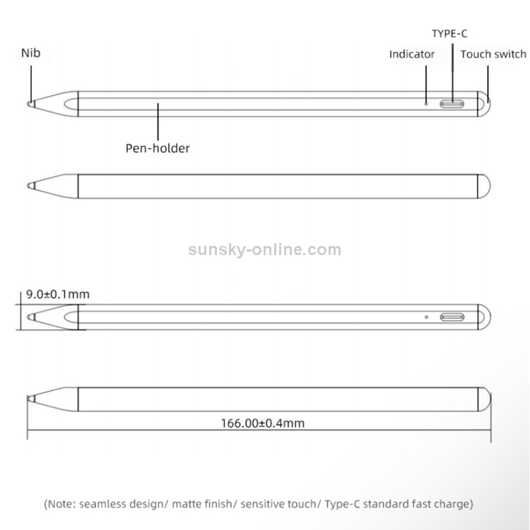 ROCK B02 para iPad Tablet PC Anti-mistouch Lápiz capacitivo activo Stylus Pen (blanco) - 5