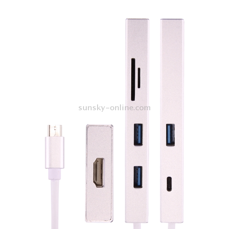 USB-C / Type-C 3.1 to HDMI & 3 x USB 3.0 & TF Card Slot & SD Card Slot Adapter USB-C / Type-C 3.1 to HDMI & 3 x USB 3.0 & TF Card Slot & SD Card Slot Adapter
