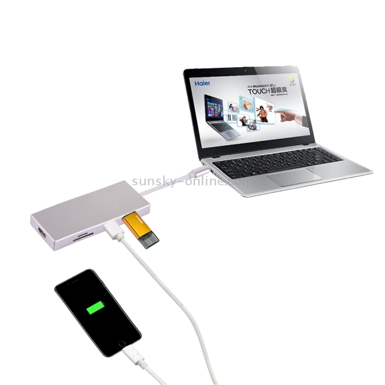 USB-C / Type-C 3.1 to HDMI & 3 x USB 3.0 & TF Card Slot & SD Card Slot Adapter USB-C / Type-C 3.1 to HDMI & 3 x USB 3.0 & TF Card Slot & SD Card Slot Adapter