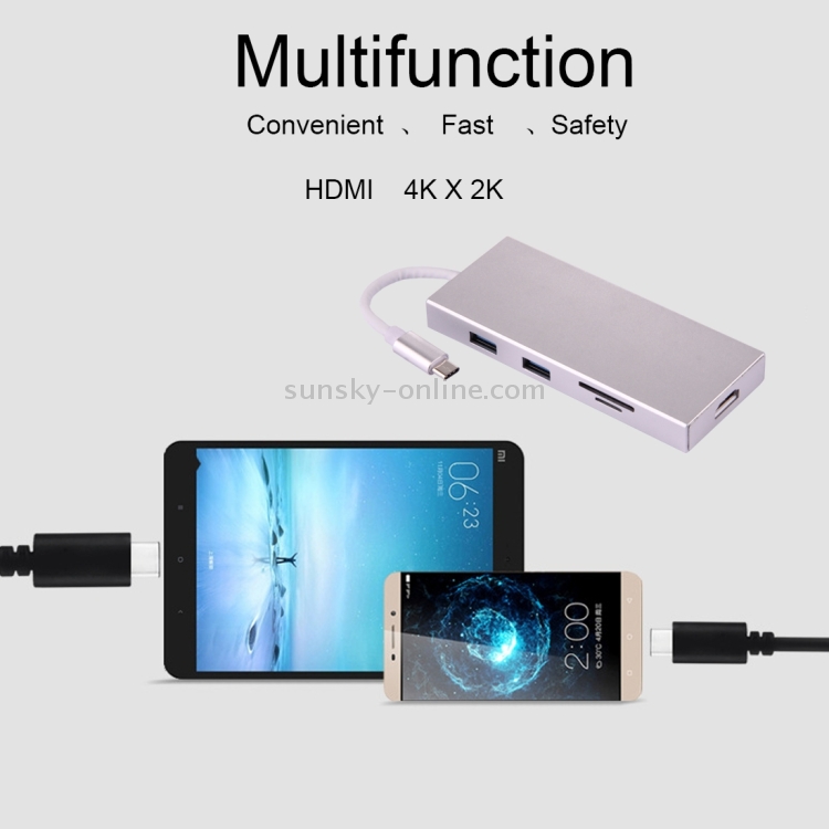 USB-C / Type-C 3.1 to HDMI & 3 x USB 3.0 & TF Card Slot & SD Card Slot Adapter USB-C / Type-C 3.1 to HDMI & 3 x USB 3.0 & TF Card Slot & SD Card Slot Adapter