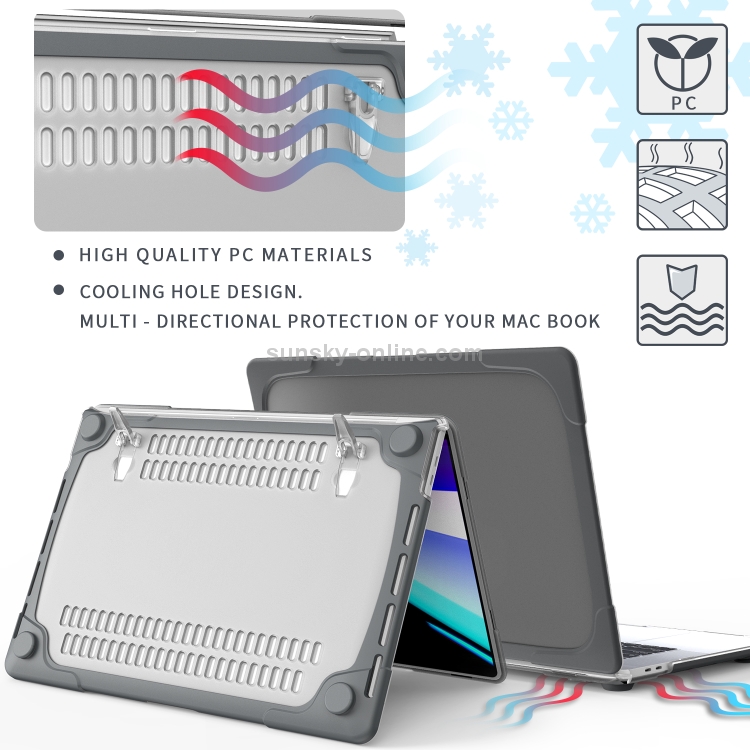 For MacBook Pro 16 inch A2141 (2019) PC + TPU Two Colors Laptop Protective Case(Grey) For MacBook Pro 16 inch A2141 (2019) PC + TPU Two Colors Laptop Protective Case(Grey)
